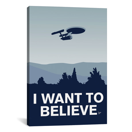 I Want To Believe Minimal Poster Enterprise // Chungkong (26"H x 18"W x 0.75"D)