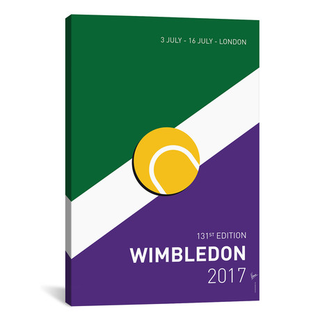 Grand Slam Wimbledon Open 2017 Minimal Poster (26"W x 18"H x 0.75"D)