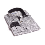 Graham Reversible Cuff Button-Down Shirt // White + Dark Gray (3XL)
