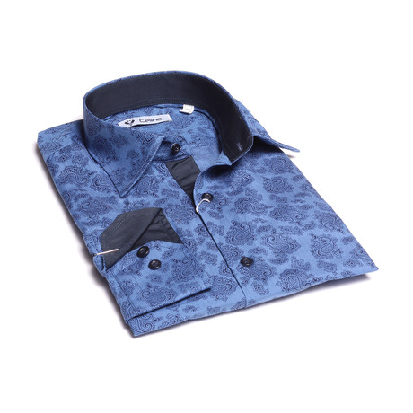 Reversible Cuff Button-Down // Paisley Blue (S)