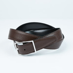 Reversible Pebble Leather Belt // Brown + Black (32)