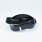 Reversible Smooth Calf Leather Belt // Navy + Black (32)