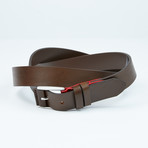 Double Loop Belt // Brown + Red (32)