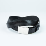 Perforated Flat Strap Belt // Black (32)