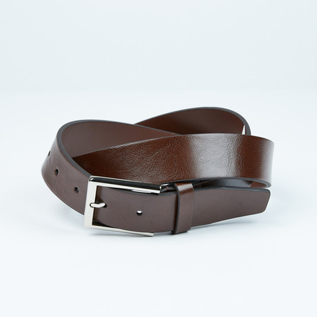 Casual Leather Belt // Brown (32)