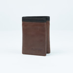 Leather Trifold Wallet // RFID Protection  (Cognac + Black)