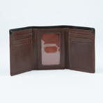 Leather Trifold Wallet // RFID Protection  (Cognac + Black)