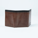 Leather Trifold Wallet // RFID Protection  (Cognac + Black)