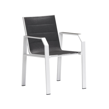 Nomad // Outdoor Dining Arm Chairs // White + Black