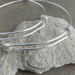 Wire Wrap Adjustable Bracelet // Silver (7" // Small)