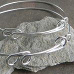Wire Wrap Adjustable Bracelet // Silver (7" // Small)