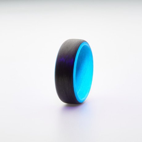 Carbon Fiber Glow Ring // Black + Blue (5)