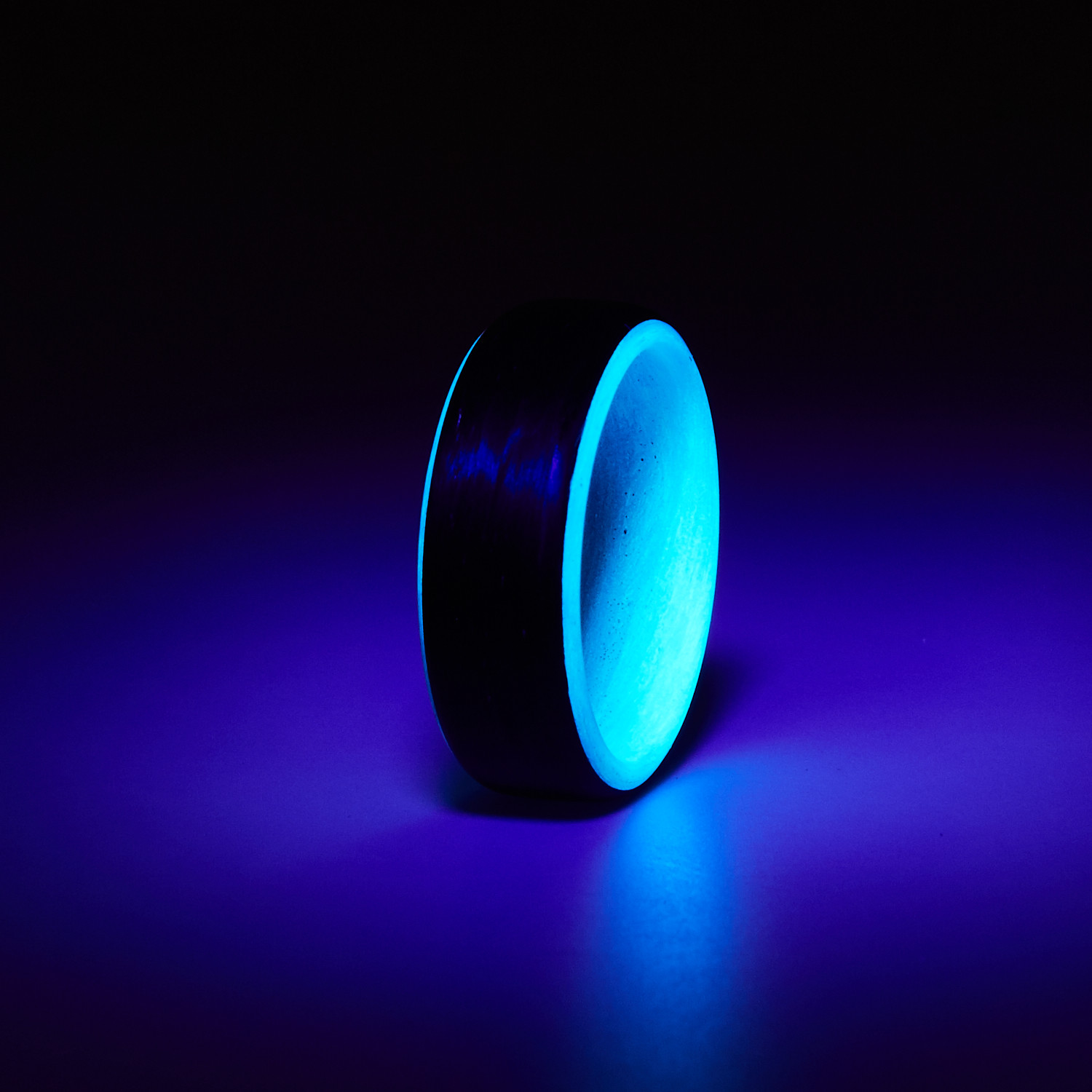 Carbon Fiber Glow Ring // Black + Blue (10) - CoreCarbon Rings - Touch