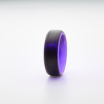 Carbon Fiber Glow Ring // Black + Purple (5.5)