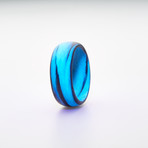 Carbon Fiber Marbled Glow Ring // Black + Blue (8)