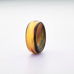 Carbon Fiber Marbled Glow Ring // Black + Orange (5.5)