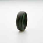 Carbon Fiber Marbled Glow Ring // Black + Green (7.5)