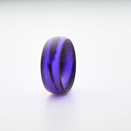 Carbon Fiber Marbled Glow Ring // Black + Purple (5)