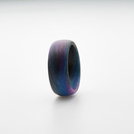 Carbon Fiber Marbled Glow Ring // Black + Purple + Blue (7.5)