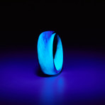 Carbon Fiber Marbled Glow Ring // Black + Purple + Blue (7.5)