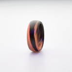 Carbon Fiber Marbled Glow Ring // Black + Red (8.5)