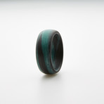 Carbon Fiber Marbled Glow Ring // Black + Teal (6.5)