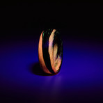 Carbon Fiber Marbled Glow Ring // Black + Red (6.5)