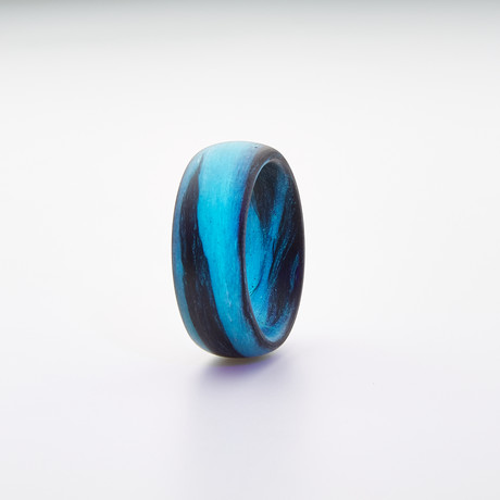 Carbon Fiber Marbled Glow Ring // Black + Teal (5)