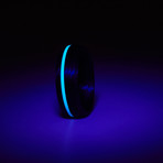Carbon Fiber Ring // Blue Glow Inlay // Black + Blue (8.5)