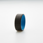 Carbon Fiber Twill Ring // Black + Blue (7)