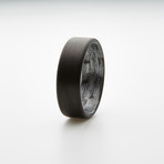 Carbon Fiber Unidirectional Ring // Black + Silver (7.5)