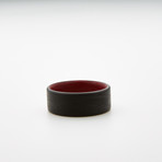 Carbon Fiber Unidirectional Ring // Black + Red (5.5)