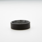 Carbon Fiber Unidirectional Ring // Black + Silver (8.5)