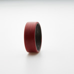 Carbon Fiber Unidirectional Ring // Red + Black (6)