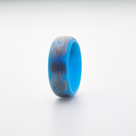 Texalium Glow Ring // Silver + Blue (5)