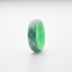 Texalium Glow Ring // Silver + Green (6.5)