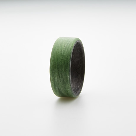 Carbon Fiber Unidirectional Ring // Green + Black (5)