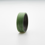 Carbon Fiber Unidirectional Ring // Green + Black (6.5)