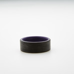 Carbon Fiber Unidirectional Ring // Black + Purple (8)