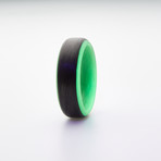 Carbon Fiber Glow Ring // Black + Green (5.5)