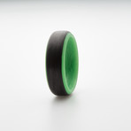 Carbon Fiber Glow Ring // Black + Green (6)
