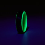 Carbon Fiber Glow Ring // Black + Green (6.5)