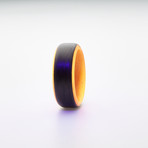 Carbon Fiber Glow Ring // Black + Orange (8.5)