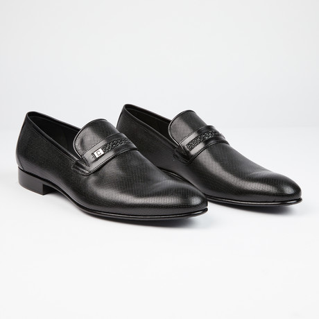 Perforated Leather Loafer // Black II (US: 7)
