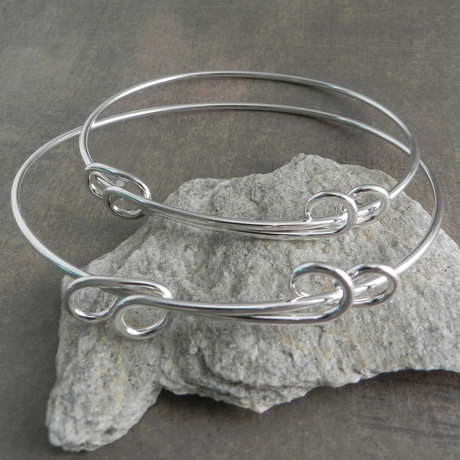 Wire Loop Slider Bracelet Silver Plate (Small)