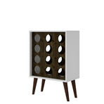 Pearl Wine Bar Cabinet 12.0 (White + Rustic Brown)