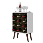 Pearl Wine Bar Cabinet 12.0 (White + Rustic Brown)