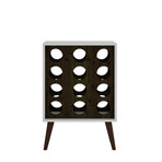 Pearl Wine Bar Cabinet 12.0 (White + Rustic Brown)