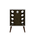 Pearl Wine Bar Cabinet 12.0 (White + Rustic Brown)