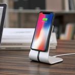 Magnetic Wireless Charging Stand + Card // Silver